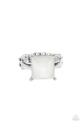 paparazzi white flexible ring