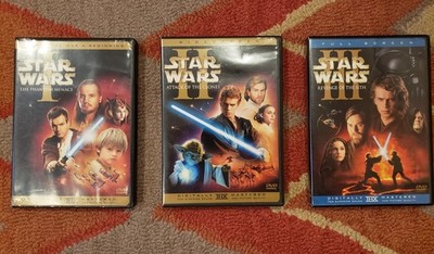 Star WARS PREQUELS DVDS Phantom Menace Attack Of Clones Revenge Of Sith