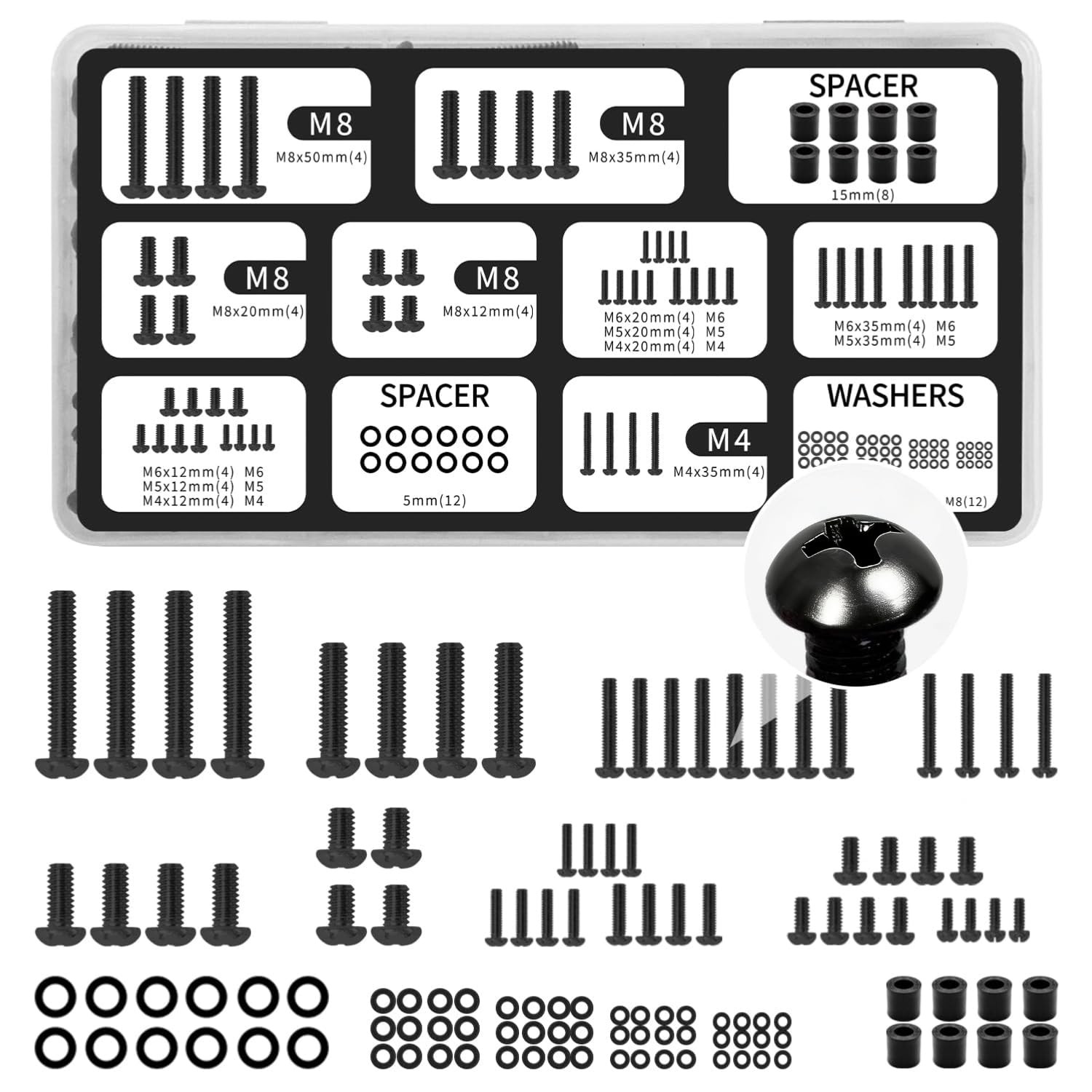 TV Bracket Screws - 120PCS TV Mounting Screw Kit with M4 M5 M6 M8, Universal Ves