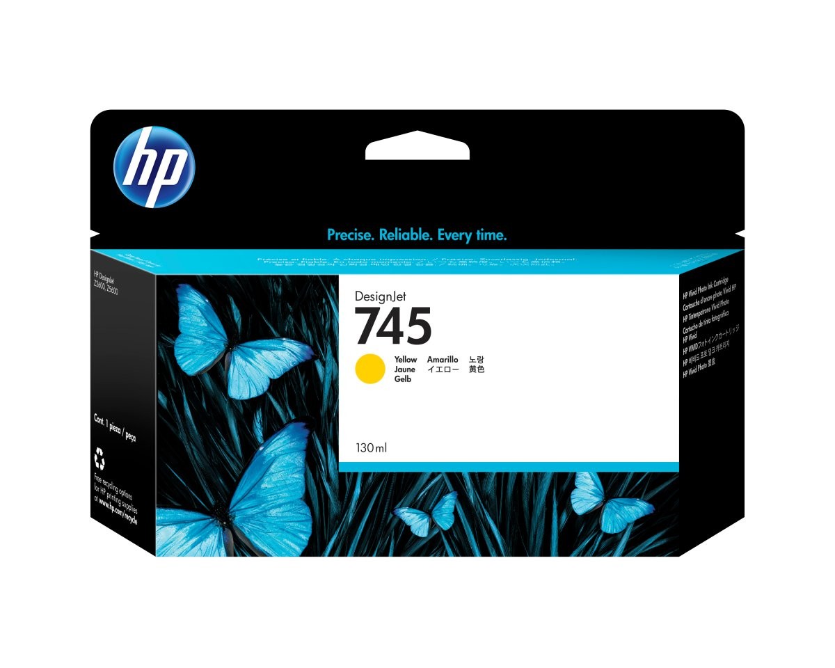 Hp cartuccia inchiostro giallo designjet 745, 130 ml - Immagine 4