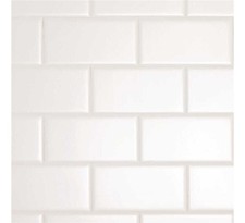 Azulejo de metro blanco brillante de cerámica Daltile Restore de 3" x 6" estuche de 12,5 pies cuadrados