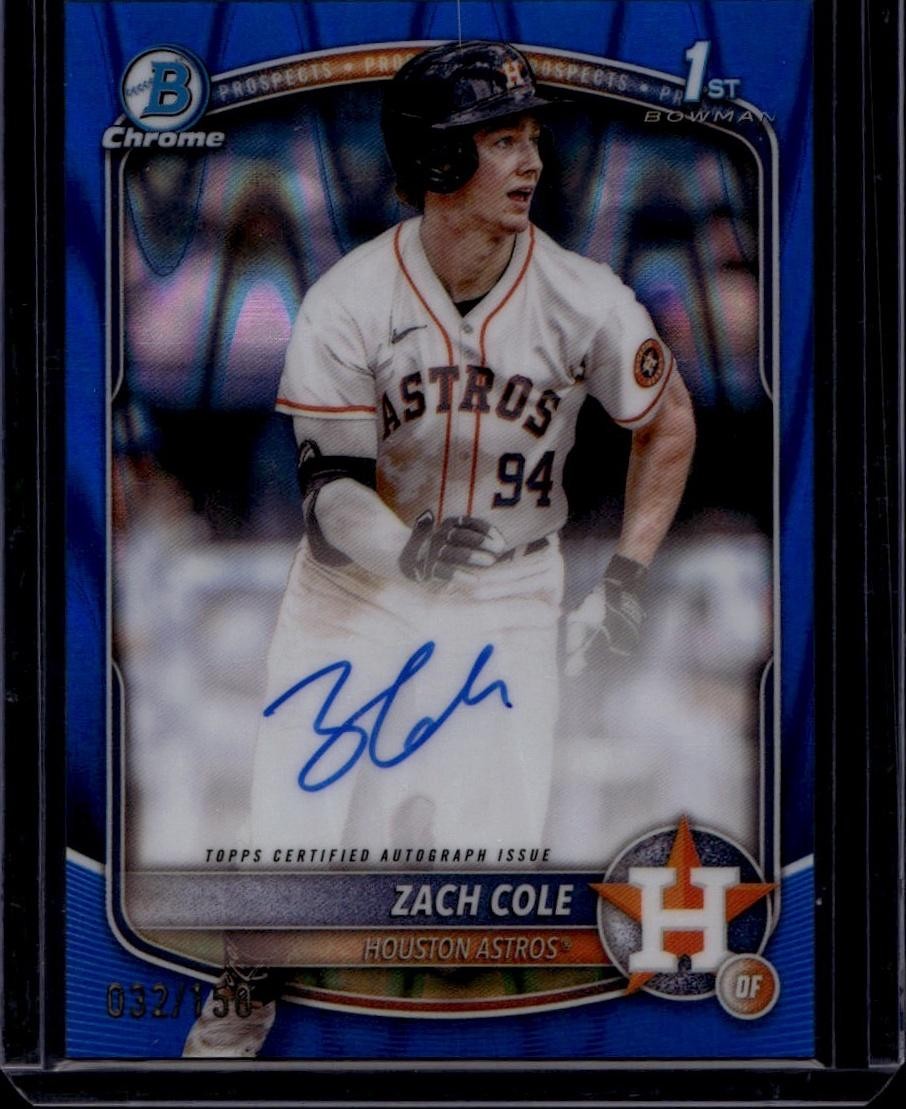 2025 Bowman Chrome #CPA-ZC Zach Cole Prospect Autographs Blue #/150
