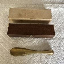 Cool Piece Vintage Brass Ship Shoe Horn Sailor Nautical Schooner Used 218 