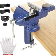MUXHEL 70mm Bench Vice with 360° Swivel Base for DIY Woodworking and Metalworkin