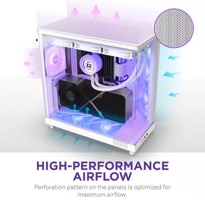 NZXT - H6 Flow RGB ATX Mid-Tower PC Case with Dual Chamber - White