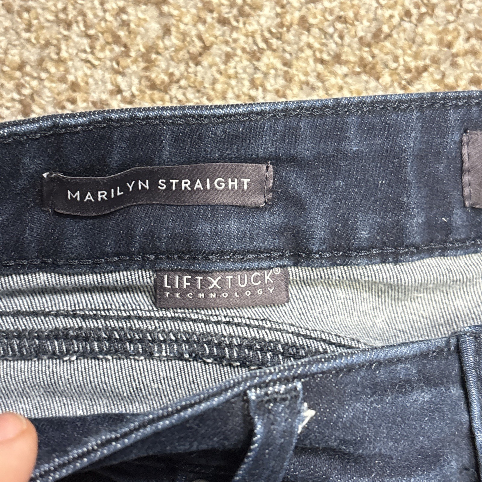 NYDJ Marilyn Straight Dark Wash Jeans Size 8 P Fits 31 X 29 Lift Tuck - View 4