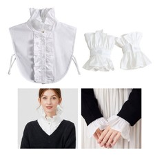 Girls Wrist Cuffs Ruffled Collar for Drama Play Distinctive Aesthetic Victorian