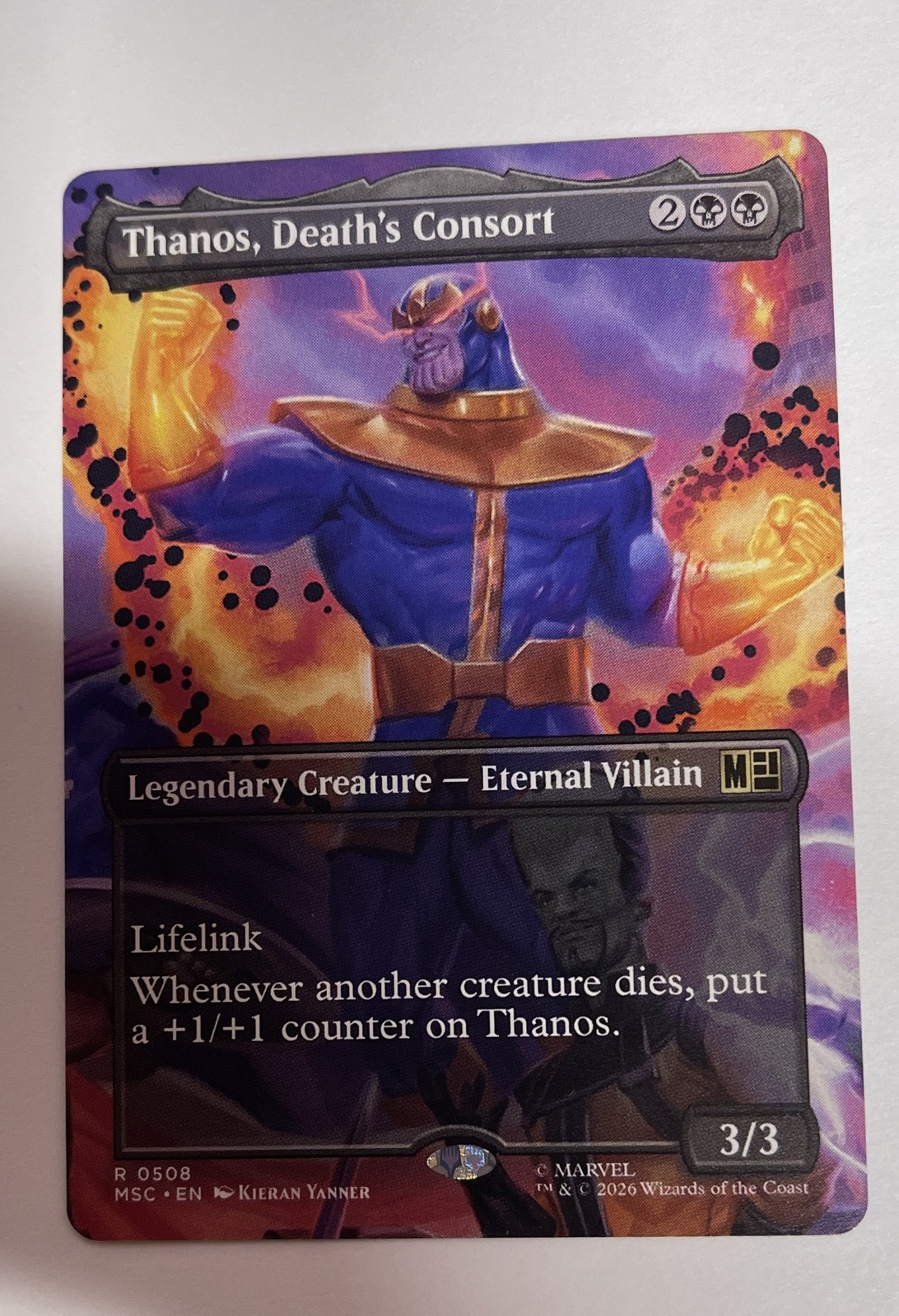 Thanos, Death's Consort (Borderless) Commander: Marvel Super Heroes Rare