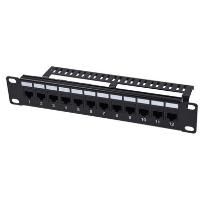 12-Port Cat6 Patch Panel 10 Inch 1U Rack Mount For DeskPi RackMate