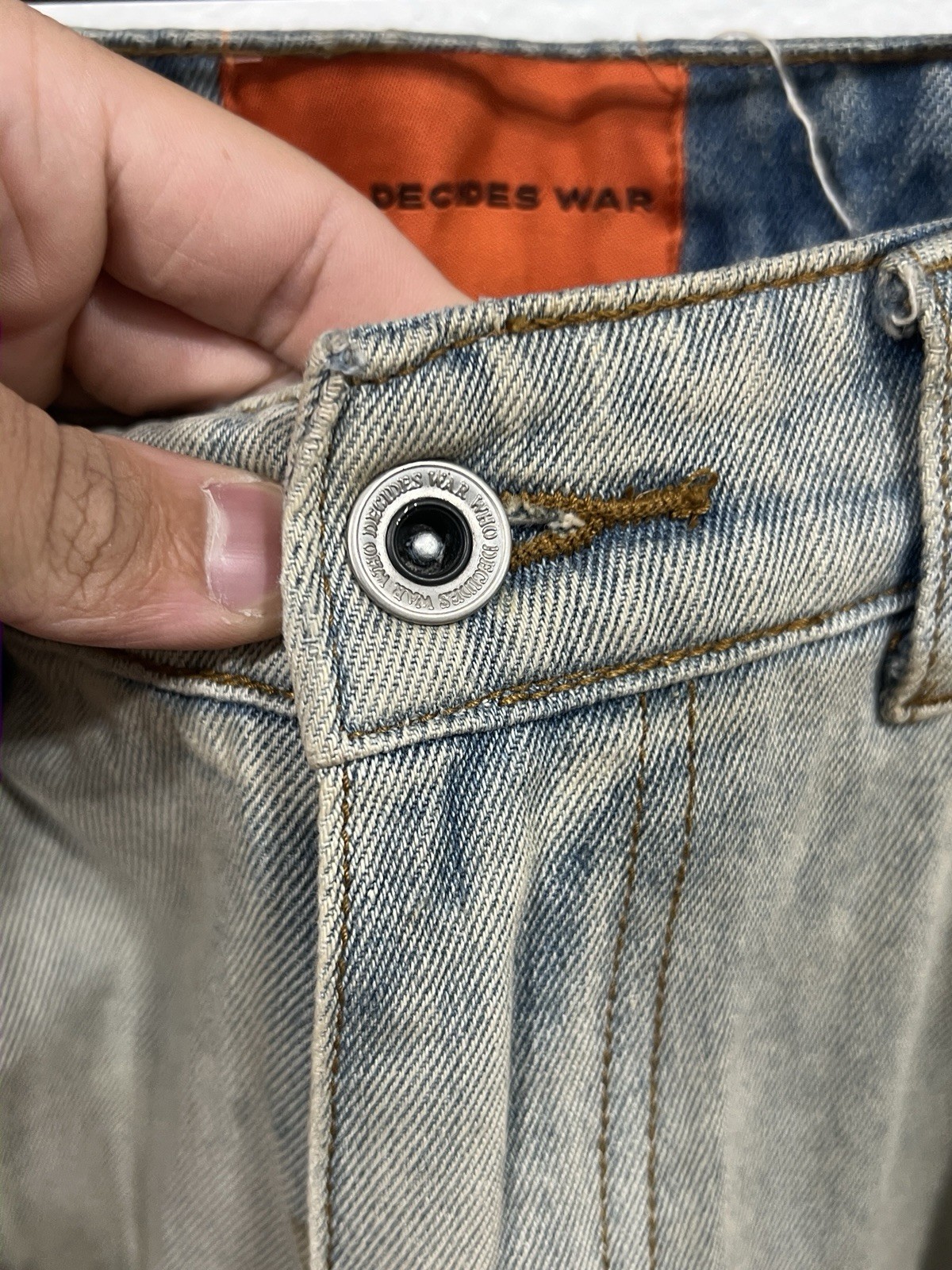 Who Decides War Blown Distressed Patchwork Jeans … - image 14