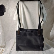 DKNY Black Shoulder Bag Silver Hardware Inner Pockets Matte Classic Medium