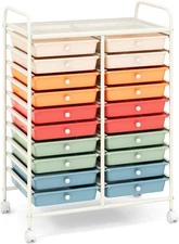 GOFLAME 20-Drawer Rolling Storage Cart, Multifunctional Art Craft Organizer Cart