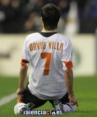 Nike David Villa #7 Valencia 05/06 Long Sleeve Jersey - Free Size