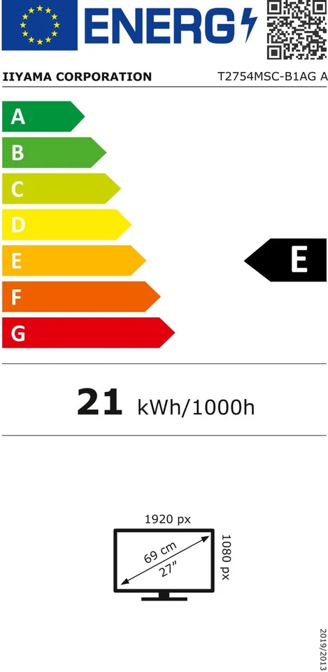 iiyama Prolite T2754MSC-B1AG - 27" Full-HD IPS Multitouch LED-Monitor, EEK:F - Bild 2 von 2