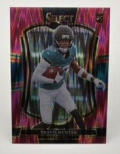 2025 Panini Select TRAVIS HUNTER Pink Shock Premier Level Prizm RC #128 Jaguars