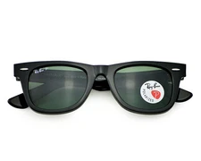 Ray-Ban Sunglasses RB2140 Original Wayfarer Black Frame Green Lenses 50mm Unisex
