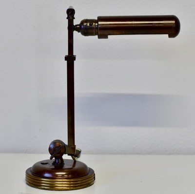 Vntg Antique Faries Bronzed Finished Adjustable Desk Lamp 