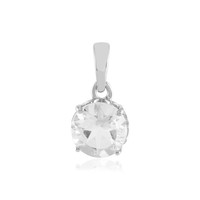 Cavill WeißEr Quarz AnhäNger 2,39Ct Rund 925 Sterling Silber Platin