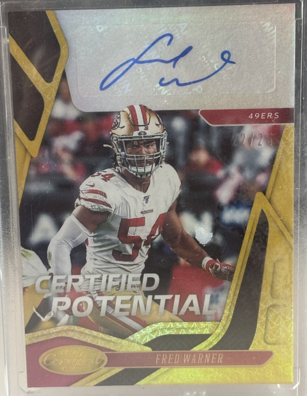 Fred Warner 2020 Certified Potential Signatures Mirror Gold #/25 Auto 49ers