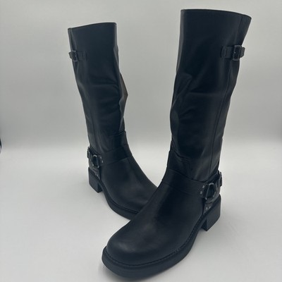 Women's Frye and Co Maeva Boots 11M Block Heel Motorcycle NIB DMG Box