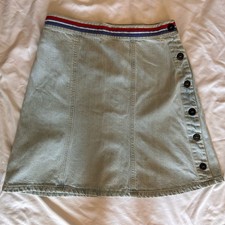 90s Tommy Hilfiger Denim Skirt with Logo and USA Waistband Size M