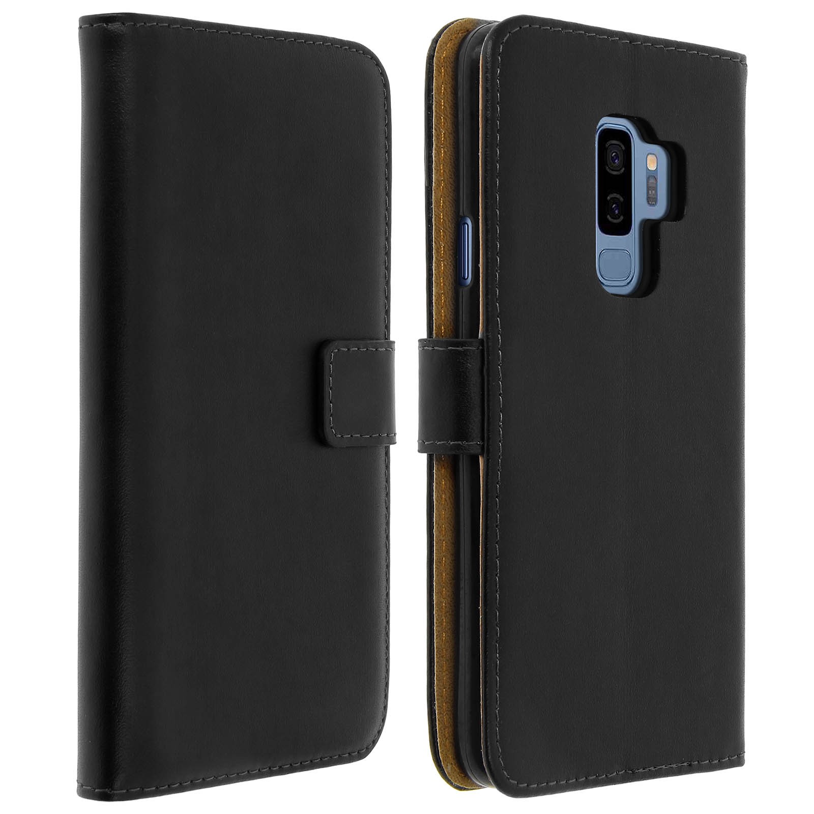 Housse cuir portefeuille pour Samsung S9 Plus avec coque silicone antichoc