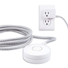 6ft Braided Extension Cord with On/Off Switch, 3-Prong Power Outlet, Tabletop/Wa