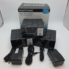 NETGEAR Nighthawk AX1800 WiFi 6 Mesh System MK62 (3-Pack MR60+MS60) Used Tested