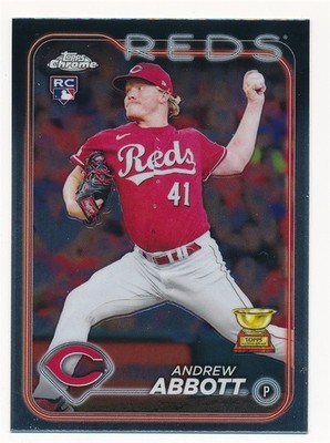 ANDREW ABBOTT 2024 TOPPS CHROME #154 RC ROOKIE CINCINNATI REDS MINT