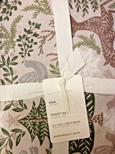 Pottery Barn Winter Solstice Percale King Sheet Set NWT