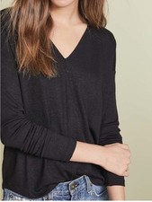 RAG & BONE Hudson Black Long Sleeve V-Neck To...