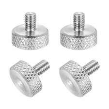 MECCANIXITY 4 Pcs M4x6mm Flat Head Knurled Thumb Screws, 304 Stainless Steel ...