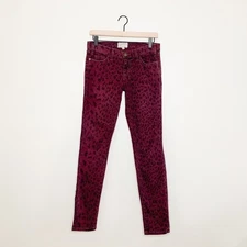 Current Elliott The Ankle Skinny Fig Leopard Animal Print Jeans 26
