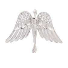 Women's Crystal Guardian Angel Wings Pin Brooches Protection Baby Jewelry Lapel