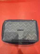 NEW MISSONI Delta One First Class Amenity Kit New Blue Leather necessary case