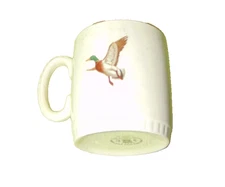 VINTAGE Lord Nelson Pottery Mallard Duck Coffee Mug Gold Rim Hand Crafted