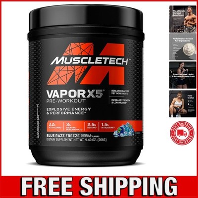 Vapor X5 Pre-Workout Powder - 30 Servings of Blue Razz Freeze for Intense Energy