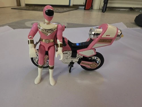 1996 Bandai Mighty Morphin Power Rangers Zeo Pink Ranger Vintage with Zeo Bike