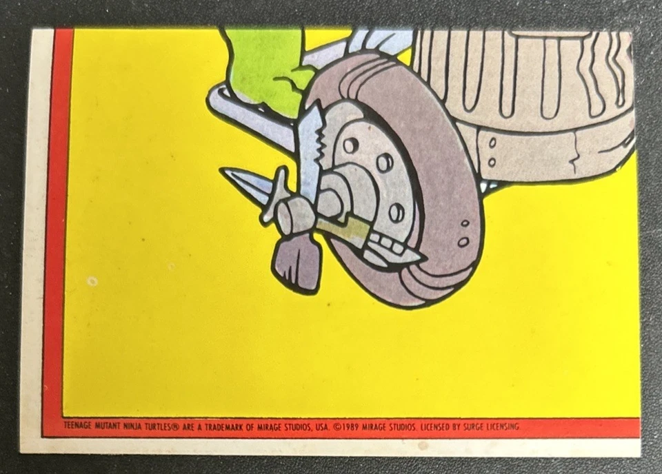 1989 Topps Teenage Mutant Ninja Turtles TMNT Sticker Card The Shredder #5 VG/EX - Image 2 of 2