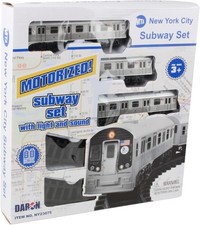 New York City 3 Pc. Battery Operated Train Set with Track ,39" X 25",Silver