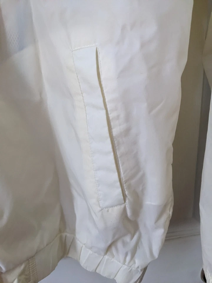 Chaqueta cortavientos Nike vintage años 90 marfil crema para mujer grande cremallera bolsillo oculto Foto 4 de 4