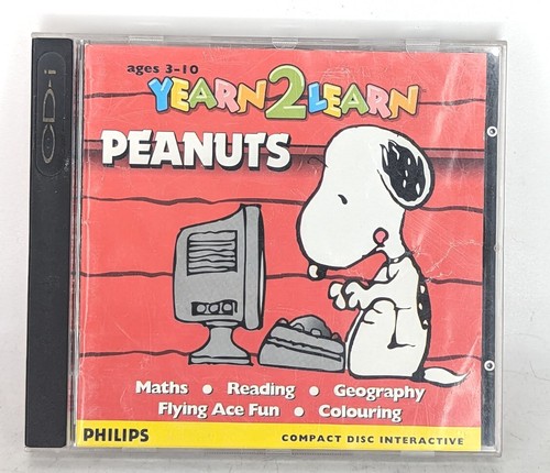 Yearn2Learn Yearn 2 Learn Peanuts Philips CD-I CDI Game 1995 Complete w/ Manual