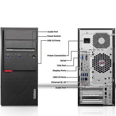 Lenovo Tower Desktop Computer PC Intel i5-6500 16GB Ram 1TB HDD Wi