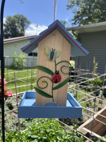 Decorative Wooden Bird Feeder Boho Cute Spring & Summer Bird Feeder Ladybug - Picture 14 of 20