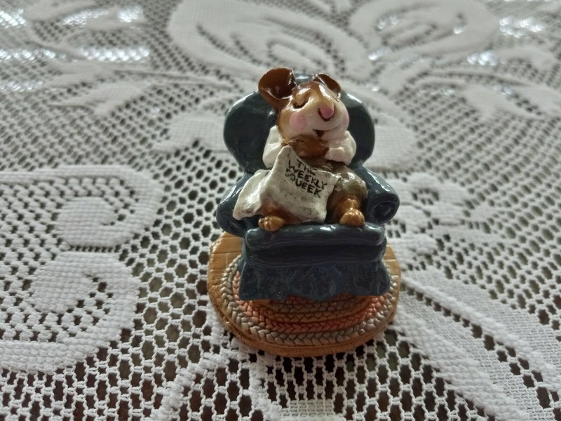 Wee Forest Folk M- 159 Forty Winks with Blue Chair/New/Retired