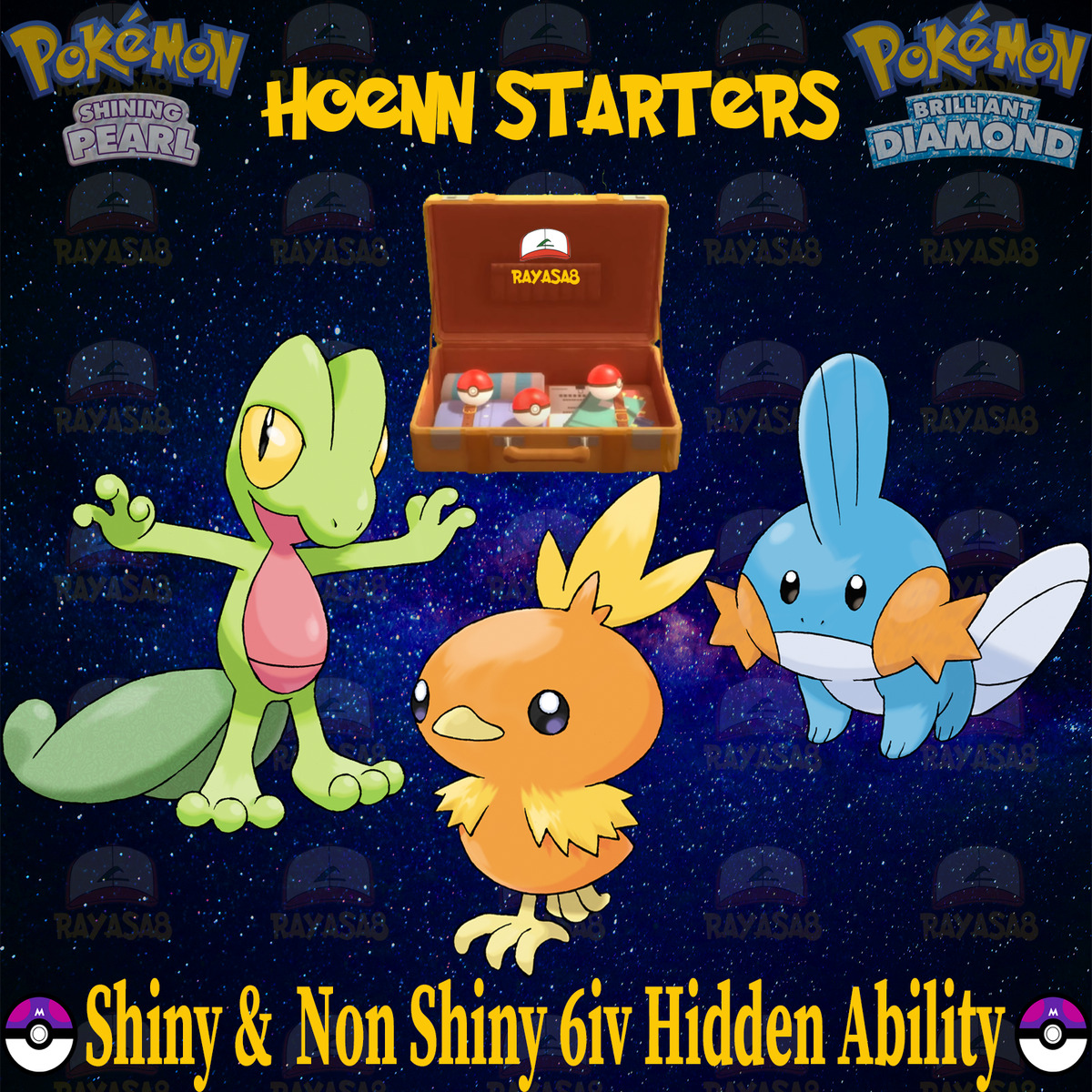 🌟Hoenn Starters Pokémon Shining Pearl Brilliant Diamond Shiny non shiny  Home🌟