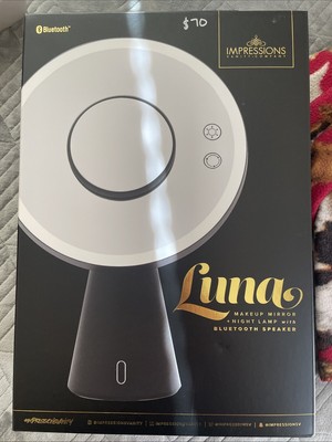 Impressions Vanity Luna Makeup Mirror + Night Lamp With Bluetooth Speaker