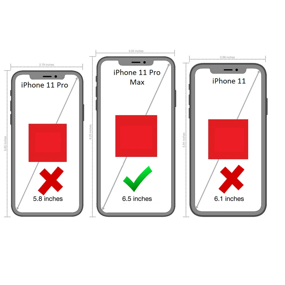 Funda tipo billetera de cuero CMAI2 con tarjeta desmontable para iPhone 11 Pro Max 6,5" ROJA Foto 2 de 3