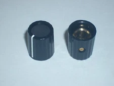 CED P-K398 0.495" NEVE / MARCONI STYLE RADIO DIAL KNOB BLACK 1/4" SHAFT 2PC SET