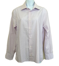 ENZO TOVARE Super Soft Women's Small Tailored Cotton Shirt Blouse Italy Lt. Pink